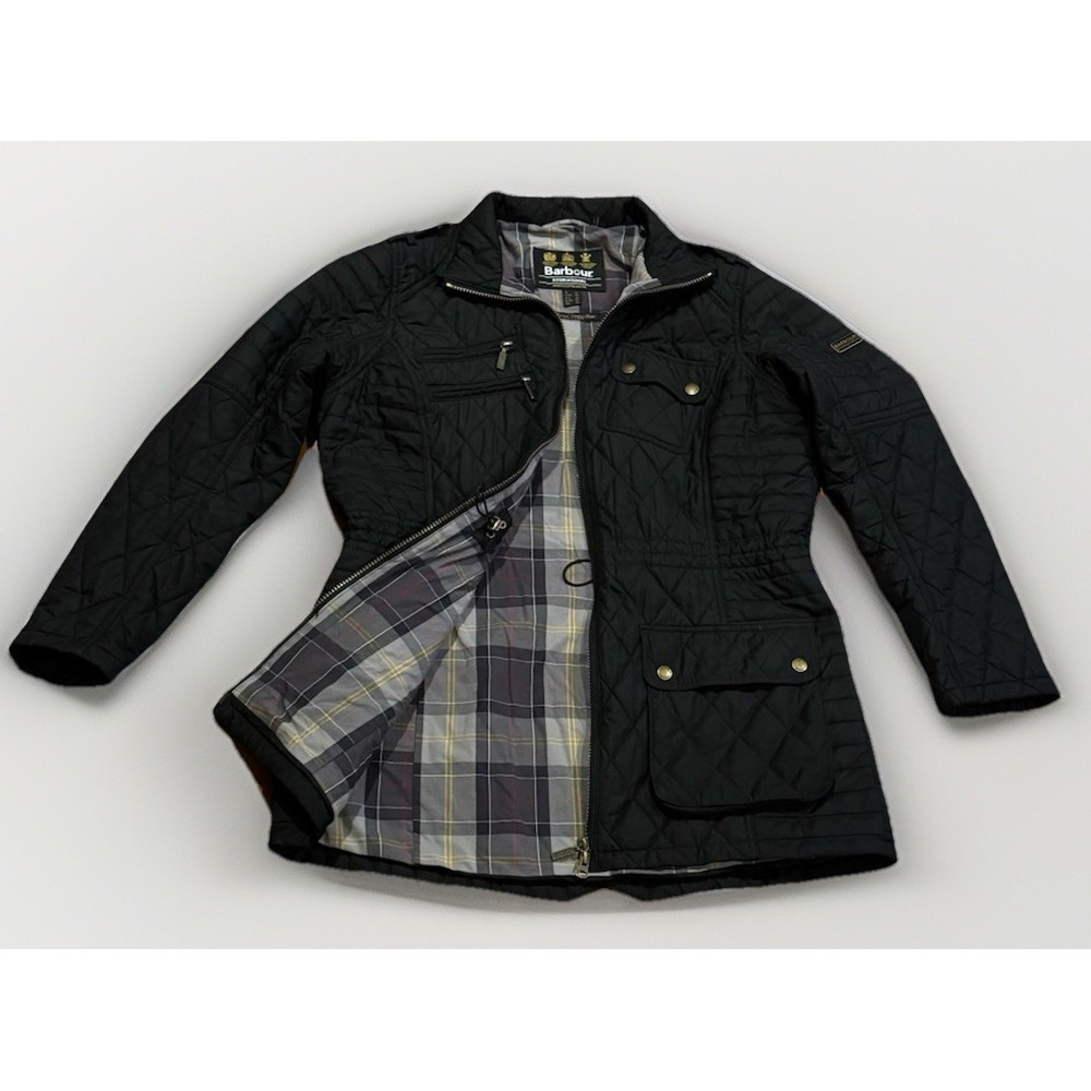 Barbour Reflector Quilt Jacket US 10 Tartan Plaid lqu0651bk11